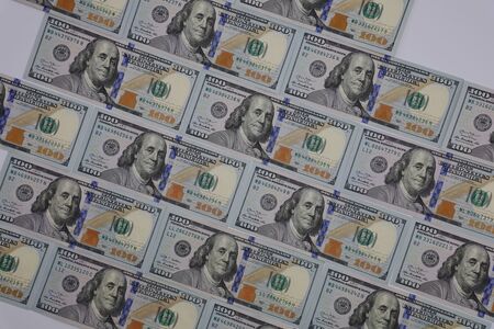 American Dollor, USD $ isolated with white background.のeditorial素材