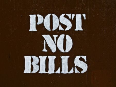 post no bills signの写真素材