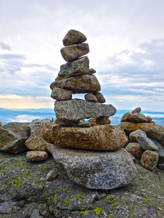 InukÅ¡uk stone men in the High Tatrasの写真素材