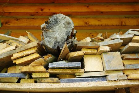 A pile of cut firewood