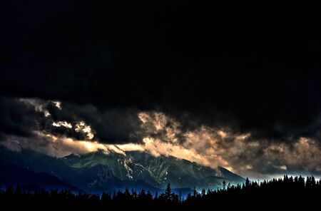 Storm clouds in the mountains