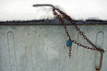 Snowy container for garbage