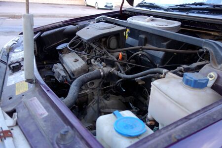Under the hood of the carの写真素材