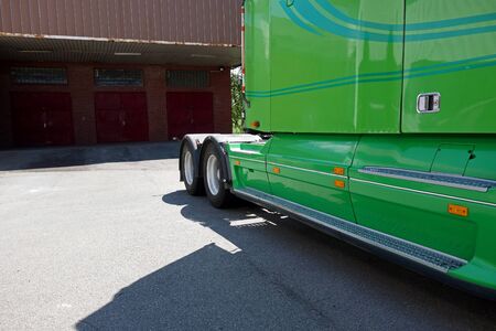 View of tractor truck without a trailerの写真素材