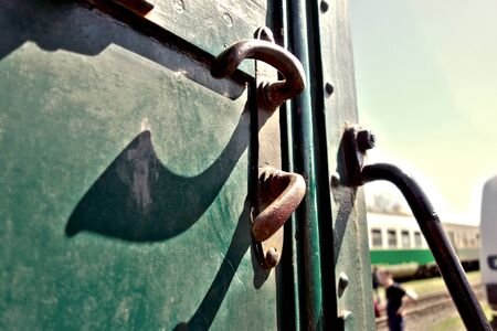 Hand on railway wagon
