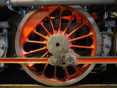 Steam locomotive wheelの写真素材