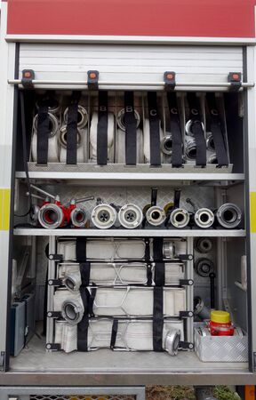 Fire equipment in a fire truck