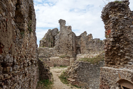 Ruins Brekov Castle, Slovakiaのeditorial素材