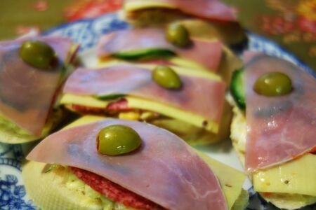 Paneled festive sandwichesの写真素材