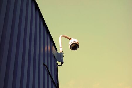 Security camera at the corner of the building