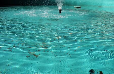 Splashing water from jets in a fountain
