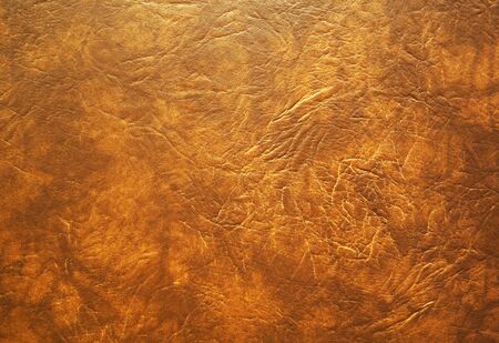 Entrance door covered with brown leatherette