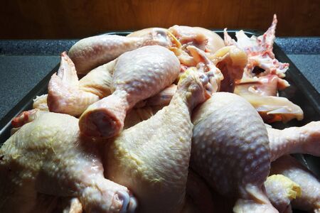 Cut and prepared chilled chickenの写真素材