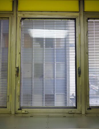 Window with aluminum frame in hospital building