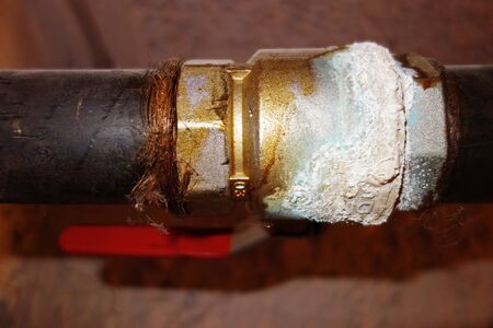 The hot water piping supplies hot water for the heating of the apartment building, the lemon on the...