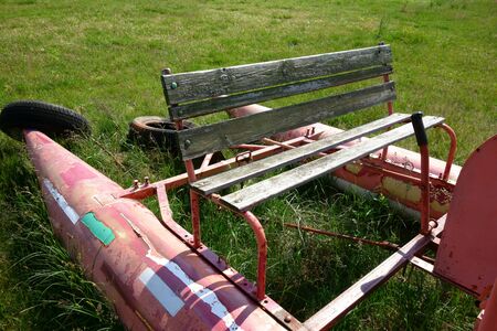Old abandoned water bike on the shore of Zemplinska Sirava, Slovakia