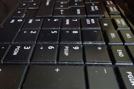 Laptop keyboard with buttons in black
