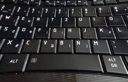 Laptop keyboard with buttons in blackの写真素材