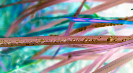 Inverted morning dew on the leaves