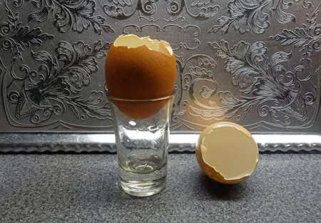 Chicken shells after eating the egg softly