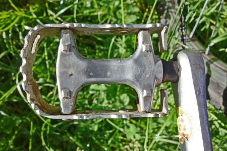 Metal bicycle pedal part of the necessary bicycle equipmentの写真素材