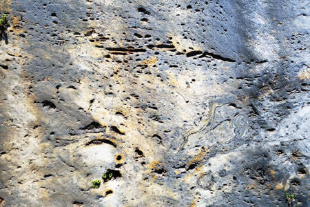Old abandoned and protected travertine quarry DrevenÃ­k Slovakia, allegedly mined stone for the...