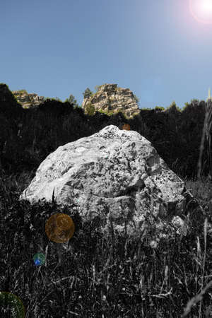 Rock fragment from travertine mountain near Spisske Podhradie Slovakiaの写真素材