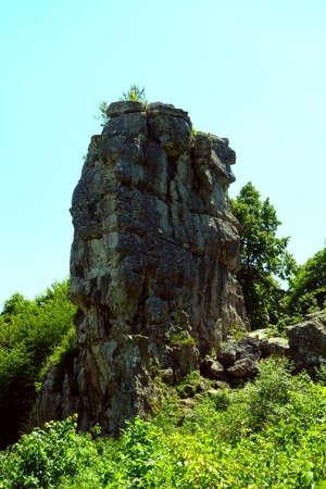 Beautiful travertine rocks called travertine mound in DrevenÃ­k not far from SpiÅ¡skÃ© Podhradie, the largest travertine area in Slovakiaの写真素材