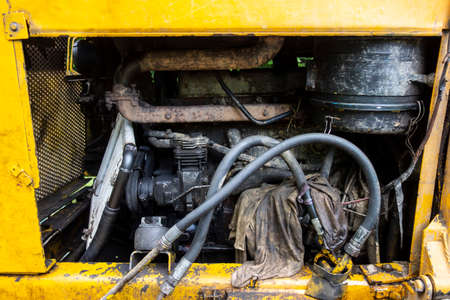 Motor part of forest towing tractorの写真素材