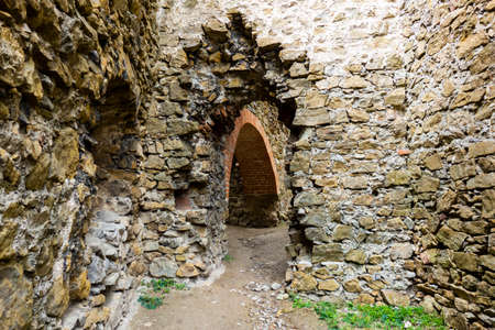 Jasenov Castle Slovakia near the town of HumennÃ©. View of objekts and ruins that are being reconstructed for a tourist attraction with beautiful surroundings and natureの写真素材
