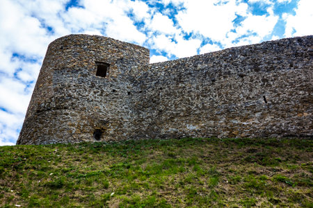 Jasenov Castle Slovakia near the town of HumennÃ©. View of objekts and ruins that are being reconstructed for a tourist attraction with beautiful surroundings and natureの写真素材