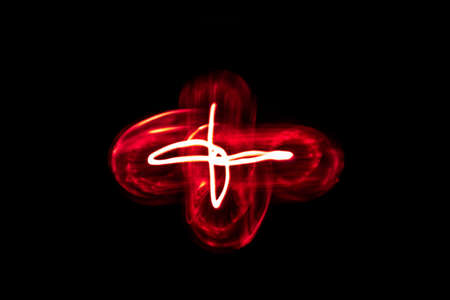 An abstract light photographic formation created by photographing a burning candleの写真素材