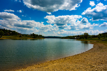 Bay on the lake Domasa Slovakiaの写真素材