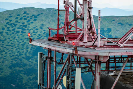 A radio relay station in the high mountainsの写真素材