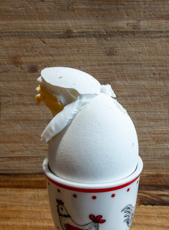 From the boiled egg emergedの写真素材