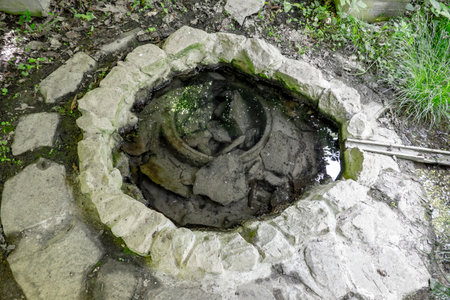 Sulfuric salt mineral healing water in the former famous spas of Sobrance Slovakiaの写真素材