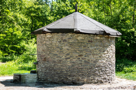 Sulfuric salt mineral healing water in the former famous spas of Sobrance Slovakiaの写真素材