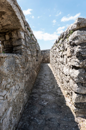 A view of Spis Castle from the inside behind its walls, Slovakiaの写真素材