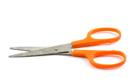 handled scissors on a white background. 
の写真素材