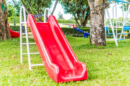 A colorful playground in a park.の写真素材