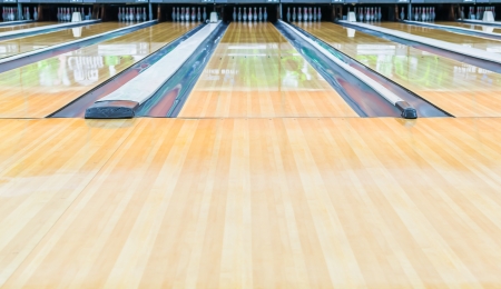 Bowling alley.With surface polished with wax beautifully.の写真素材