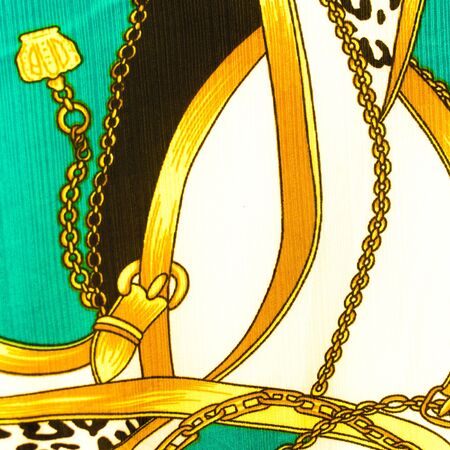 Gold chain looped heart pattern.For art texture or web design and background.