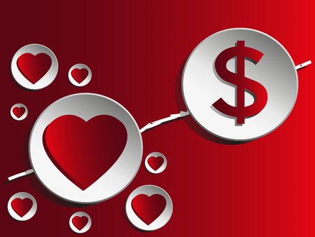 Love and money.Love is greater than money.のイラスト素材