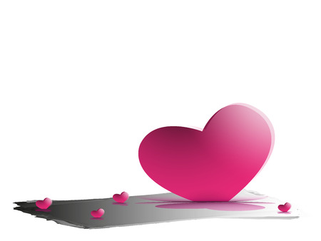 hearts on a white のイラスト素材