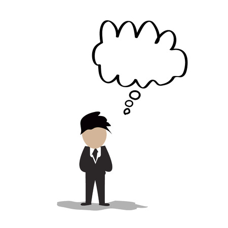 Businessman with empty  thought bubblesのイラスト素材