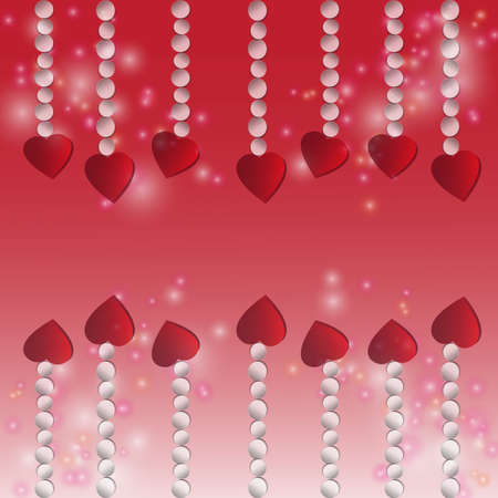 Red heart on a bokeh background. Valentines day. Vector illustration.For art texture or web design and vertical background.のイラスト素材