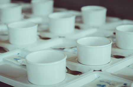 Coffee break set during meetingの写真素材