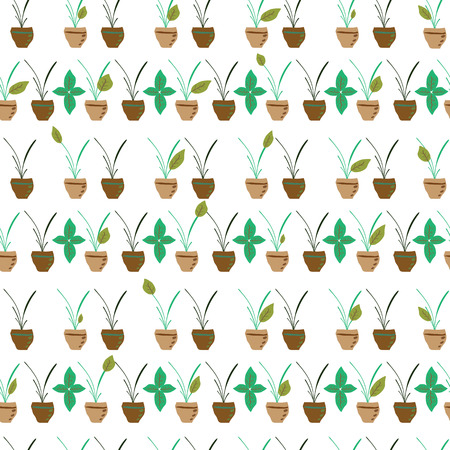 Green tree in pot seamless pattern. Green leaves on the branches. for wallpaper Plant and nature,  tropical and natural. Vector EPS10の写真素材