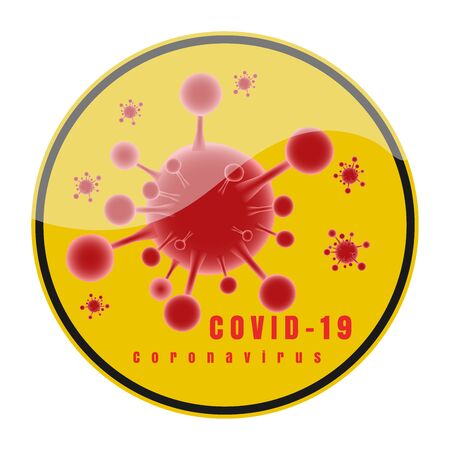 Stop Novel Coronavirus outbreak covid-19. Coronavirus COVID-19 icon. Coronavirus warning sign. Protect coronavirus COVID-19 icon Lock down sign Stay at home. biohazard symbol.のイラスト素材
