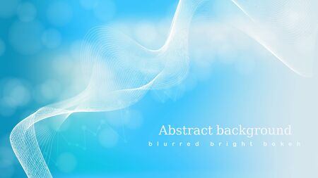 Abstract blurred bright bokeh background with structure for science. Big data visualization. Innovation technology concept network scientific research.のイラスト素材